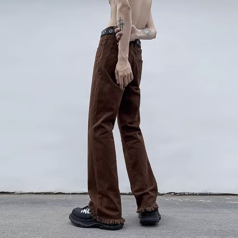 Men Jeans Autumn Skinny Jeans Straight Loose-Fitting Wide-Leg Trousers