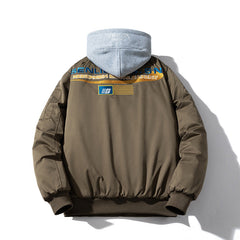 Mens Vintage Jackets Baseball Jacket Hooded Street Tide Cotton Jacket