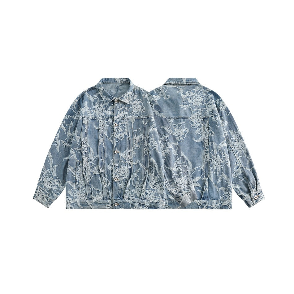 Unisex Jacket Retro Washed Denim Jacket Men's and Women's Denim Jacket
