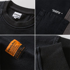 Men Pullover Hoodie Sweater Men Japanese-Style Retro Loose All-Match Trendy Long Sleeve