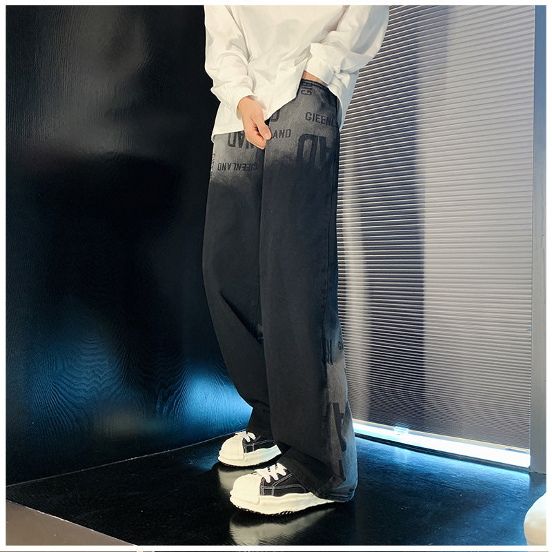Men Jeans Vintage Jeans Vintage Baggy Straight Trousers