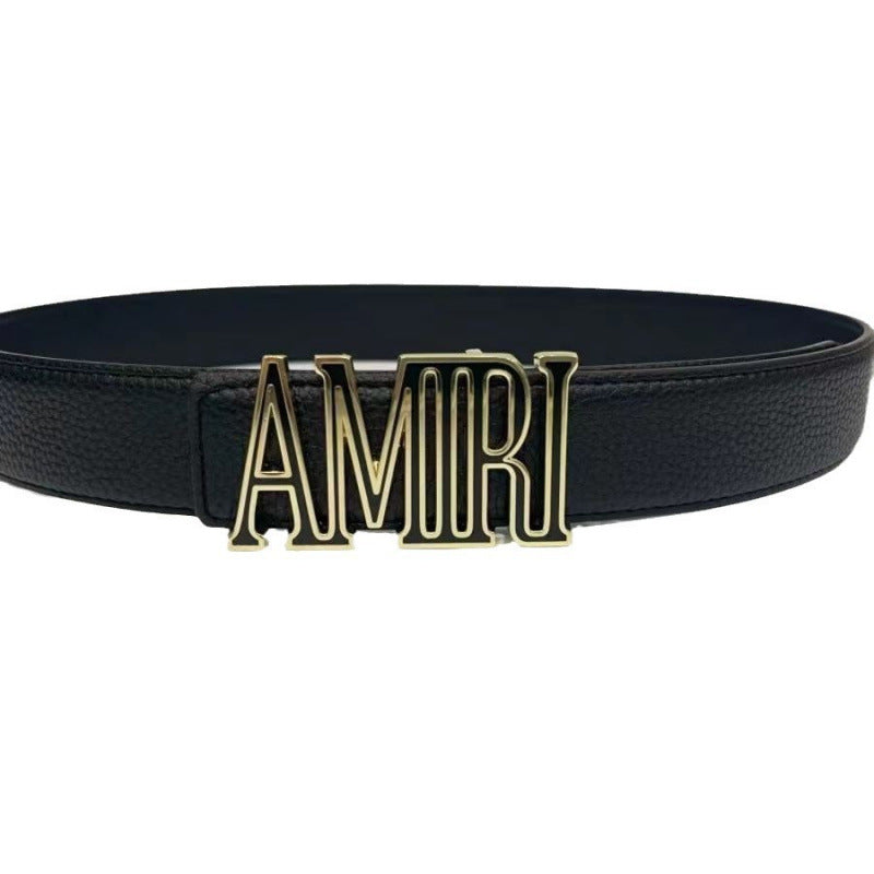Amiri Belt Men's Belt Lychee Pattern Letter Belt Neutral belt casual with jeans shipped with box