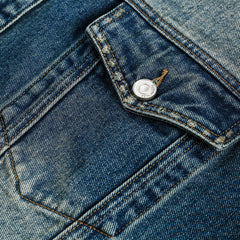 Unisex Jacket Vintage Worn Looking Washed-out Denim Jacket Loose Denim Jacket