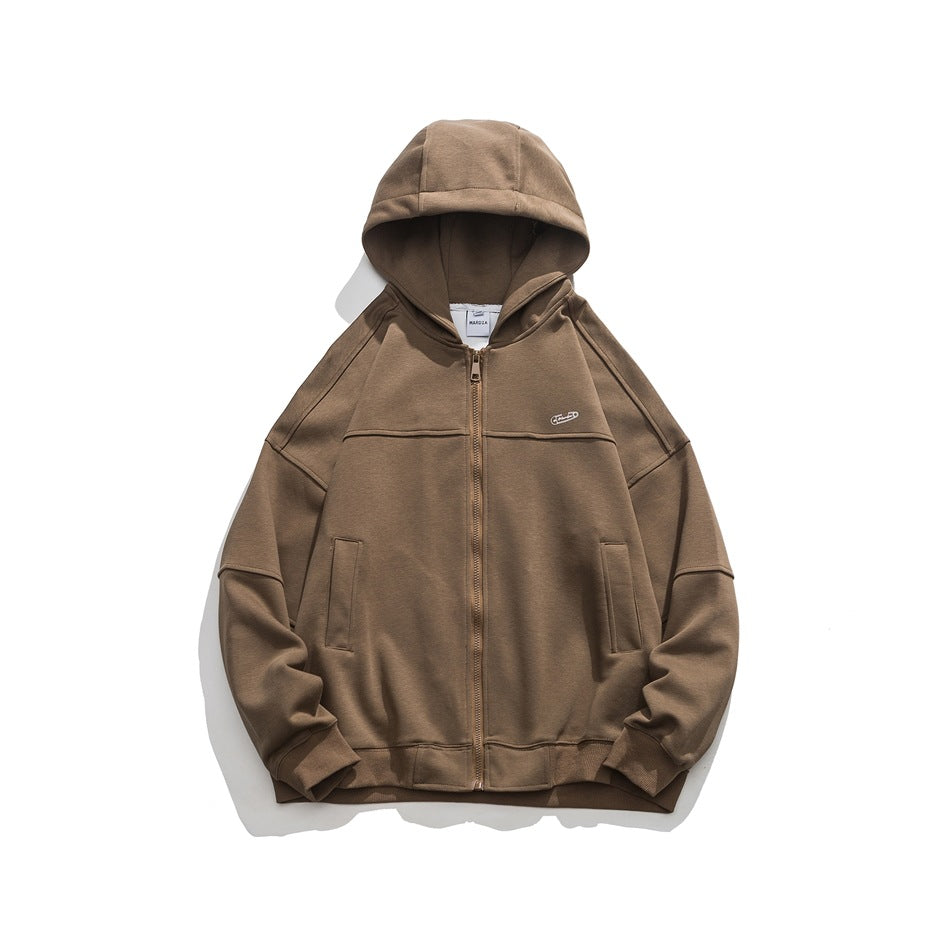 Unisex Jacket Retro Cardigan Hoodie Loose Spring and Autumn Coat