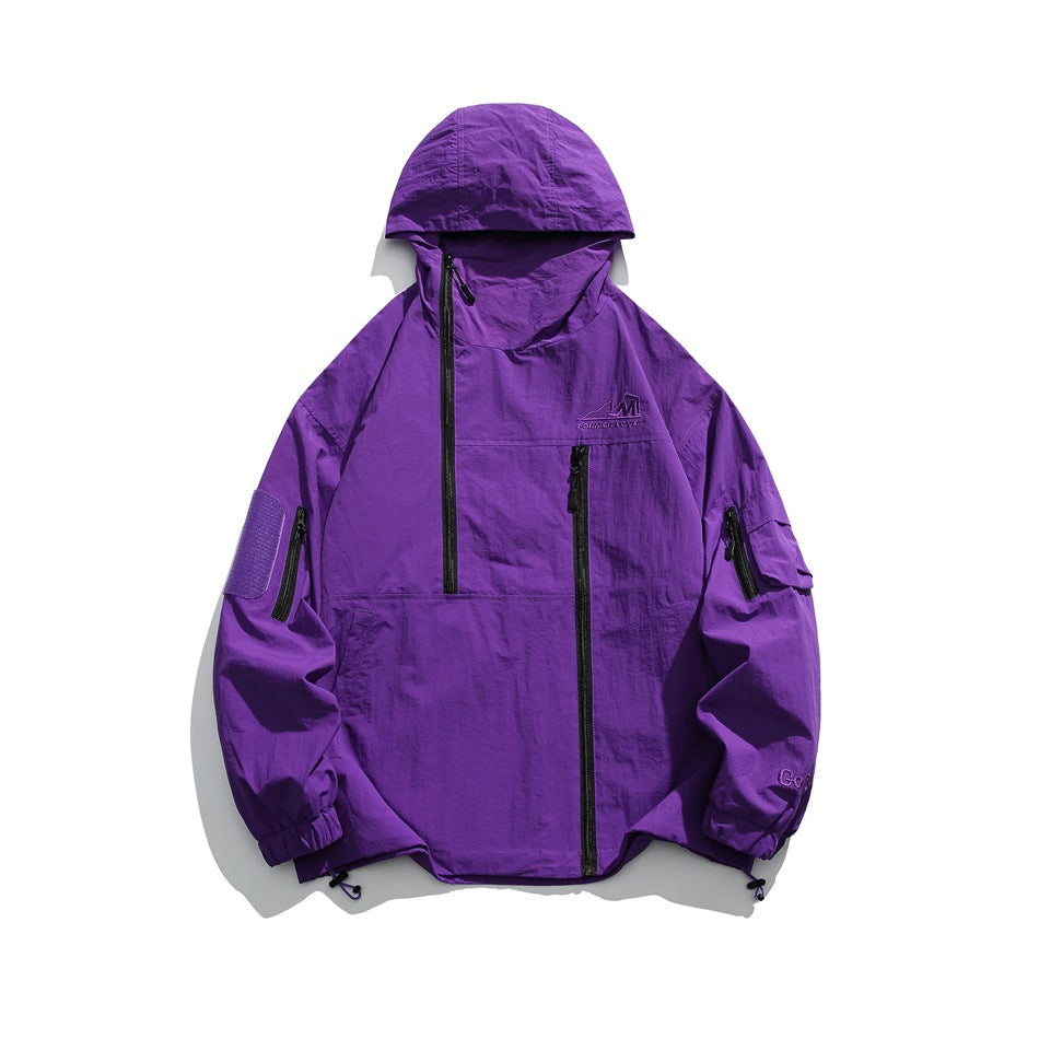 Unisex Jacket Jacket Loose Hooded Jacket Men and Women Couple Functional Style Jacket