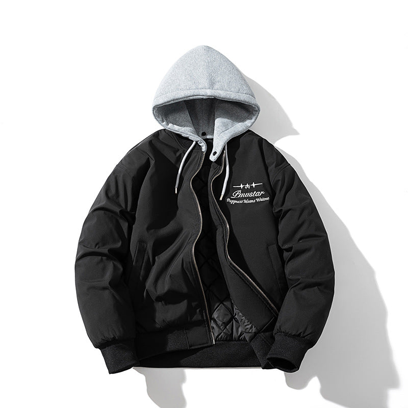 Mens Vintage Jackets vintage jacket baseball jersey cotton jacket couple hooded