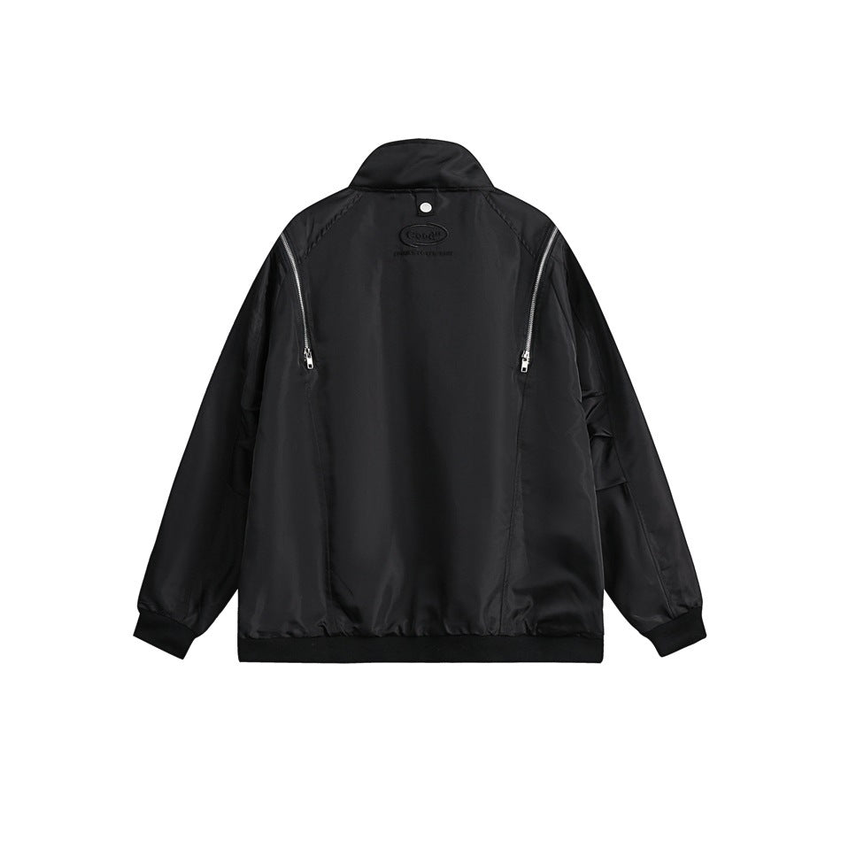 Unisex Jacket Loose Lapel Mechanical Style Jacket Men and Women Same Coat