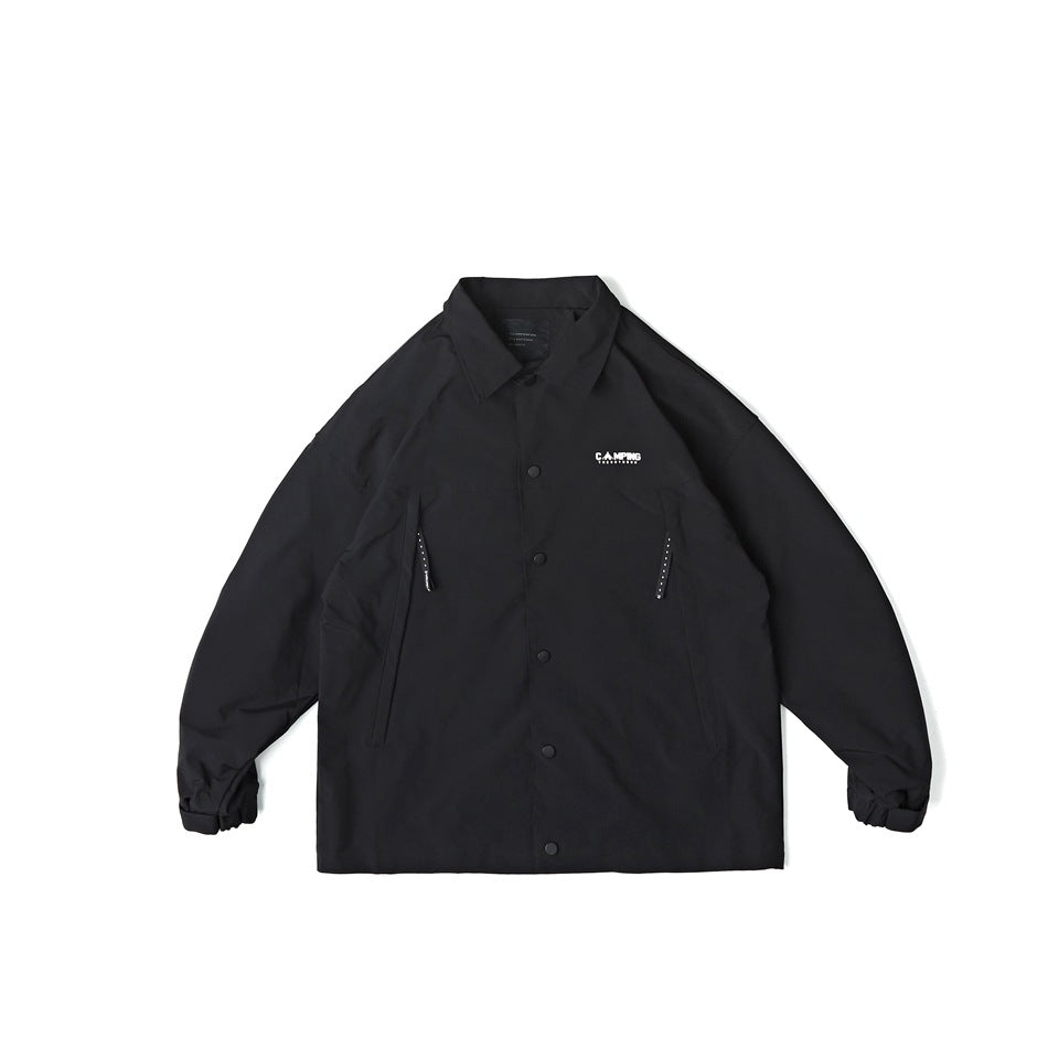 Unisex Jacket Loose Lapels Coach Jacket Men's Cargo Coat