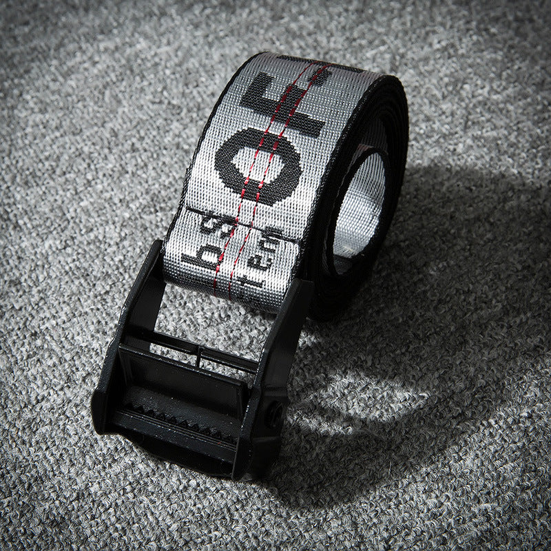 Off White Belts Canvas Belts Hip Hop Embroidery