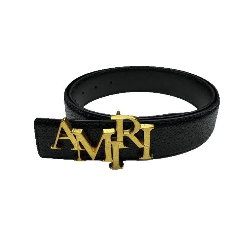 Amiri Belt Lychee Pattern Men's Fashion Neutral belt casual with jeans shipped with box