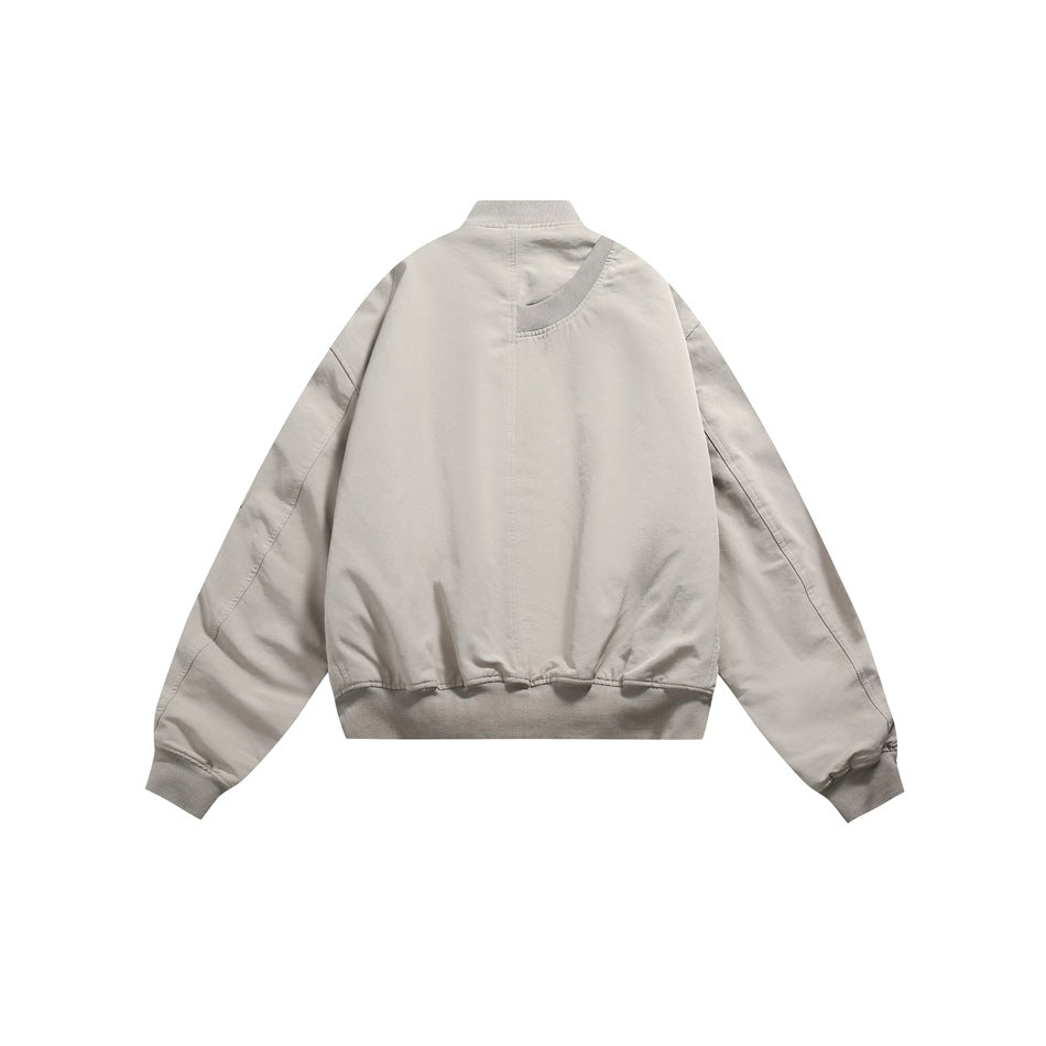 Unisex Jacket Vintage Baseball Jacket Loose Flight Jacket