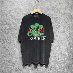 Amiri Washed Distressed T Shirt Printed Trendy Pure Cotton