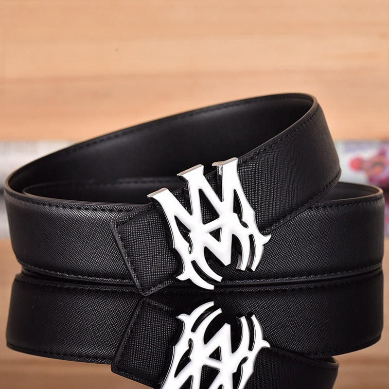 Amiri Belt Black linen leather texture