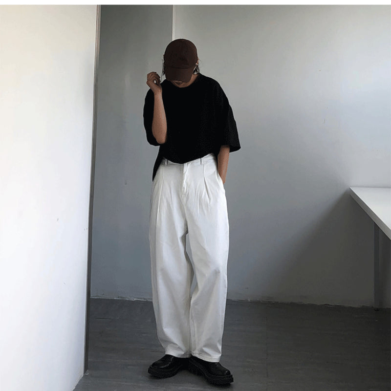 Men Jeans Oversize Loose Retro Casual Wide Leg Denim Pants