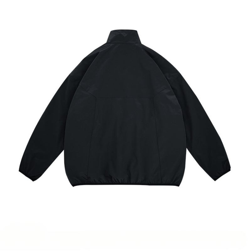 Unisex Jacket Shell Jacket Half Zipped Stand Collar Coat Jacket