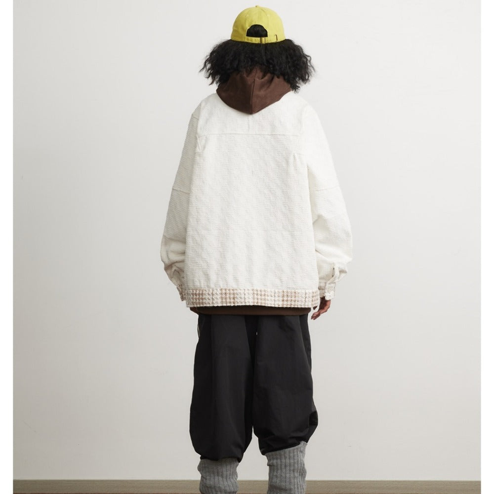 Unisex Jacket Polo Collar Jacket Baggy Coat
