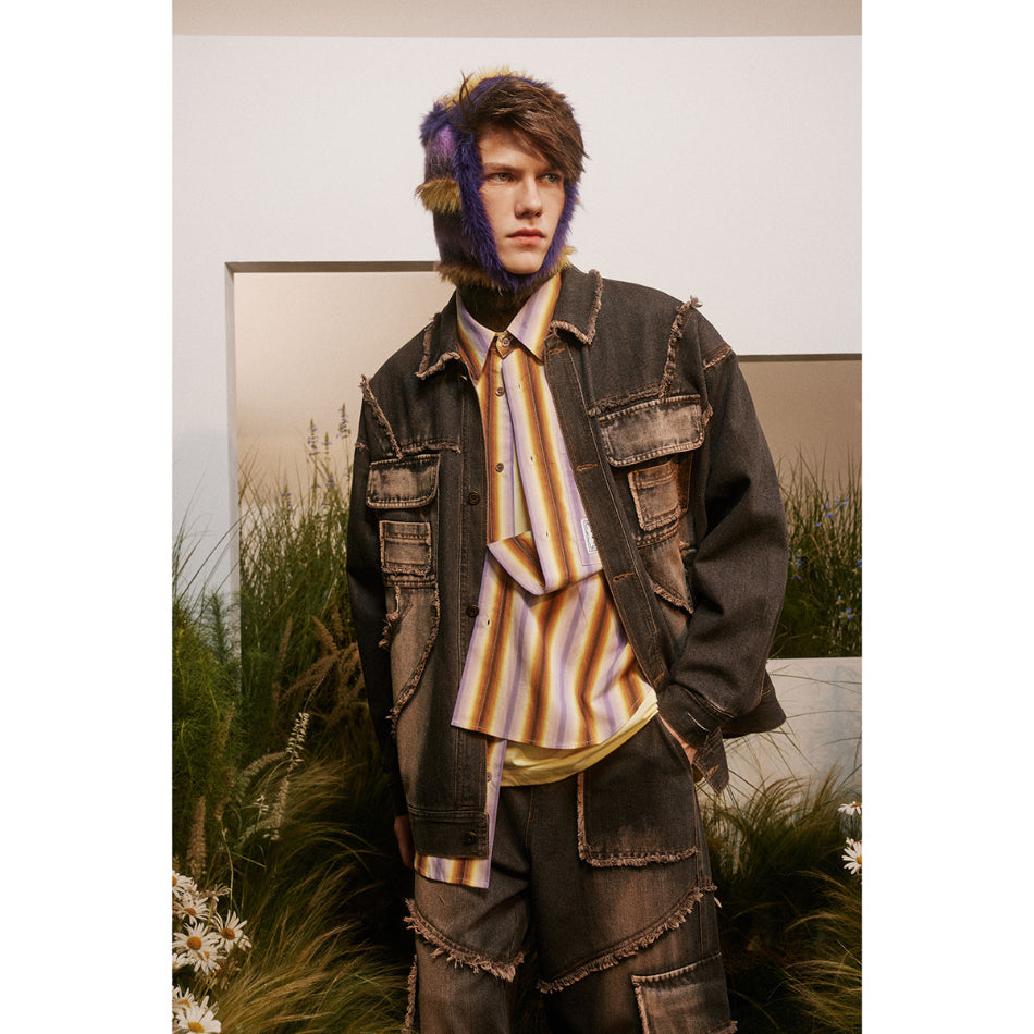 Unisex Jacket West Denim Retro Workwear Coat Jacket