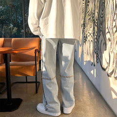 Men Jeans Casual Trousers Spring and Autumn Straight-Leg Pants