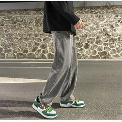 Men Jeans Loose Wide Leg Pants Spring Straight-Leg Trousers Men