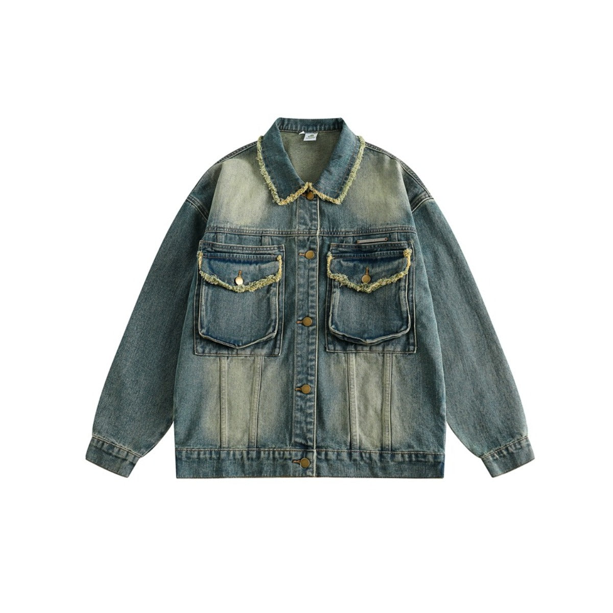 Unisex Jacket Vintage Washed Denim Jacket Loose Jacket Denim Jacket