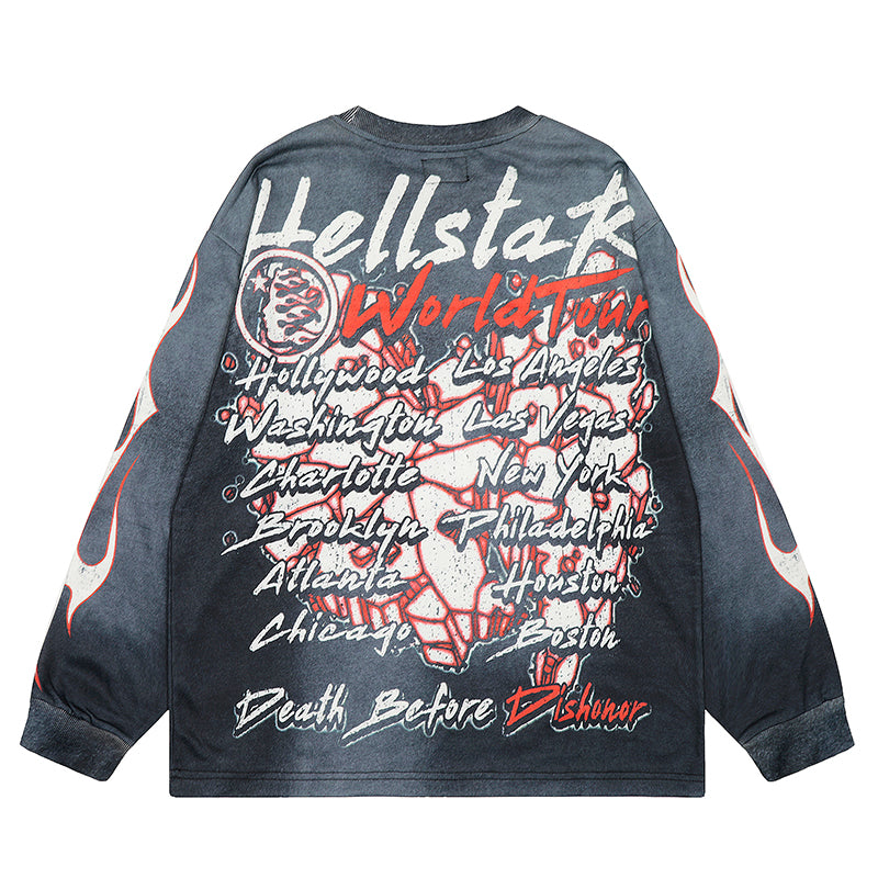 Hellstar Long Sleeve Shirts Hip-hop loose oversize