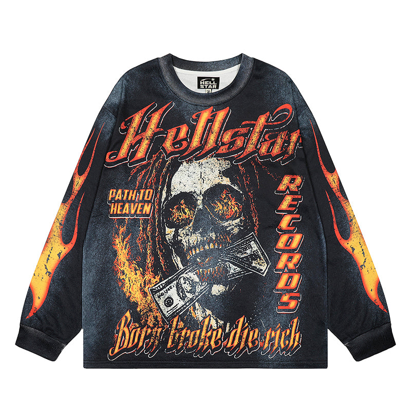 Hellstar Long Sleeve Shirts Hip-hop loose oversize