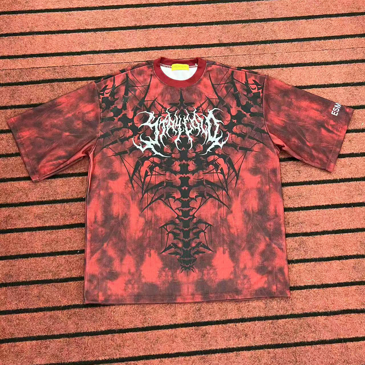 Street T Shirts Washed Old Oversize Hip Hop Skateboard Anime Print Short Sleeve