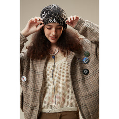 Unisex Jacket Plaid Coat Men's and Women's Spring and Autumn Jacket Top