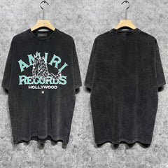 Amiri Washed Distressed T Shirt Printed Trendy Pure Cotton