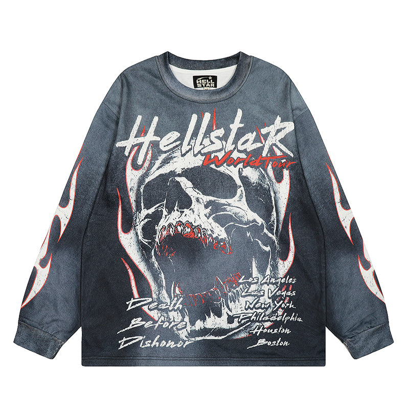 Hellstar Long Sleeve Shirts Hip-hop loose oversize