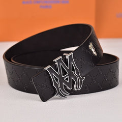 Amiri Belt Black CC pattern Golden deer logo
