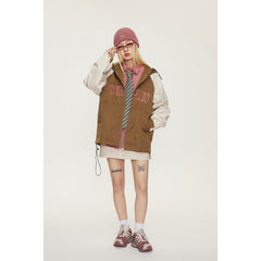 Unisex Jacket Retro Autumn Coat Loose Casual Hooded Jacket