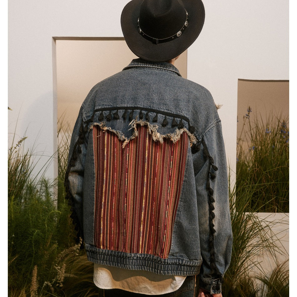 Unisex Jacket Retro Washed Denim Jacket for Men and Women Spring and Autumn Coat