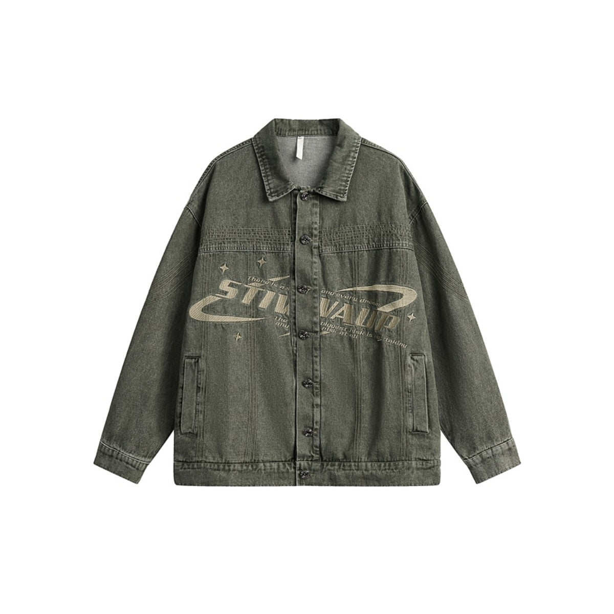 Unisex Jacket Vintage Embroidered Loose Lapels Jacket Spring and Autumn Coat