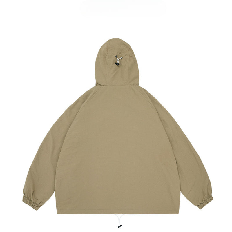 Unisex Jacket Sports Jacket Shell Jacket Loose Mechanical Style Outdoor Hooded Jacket