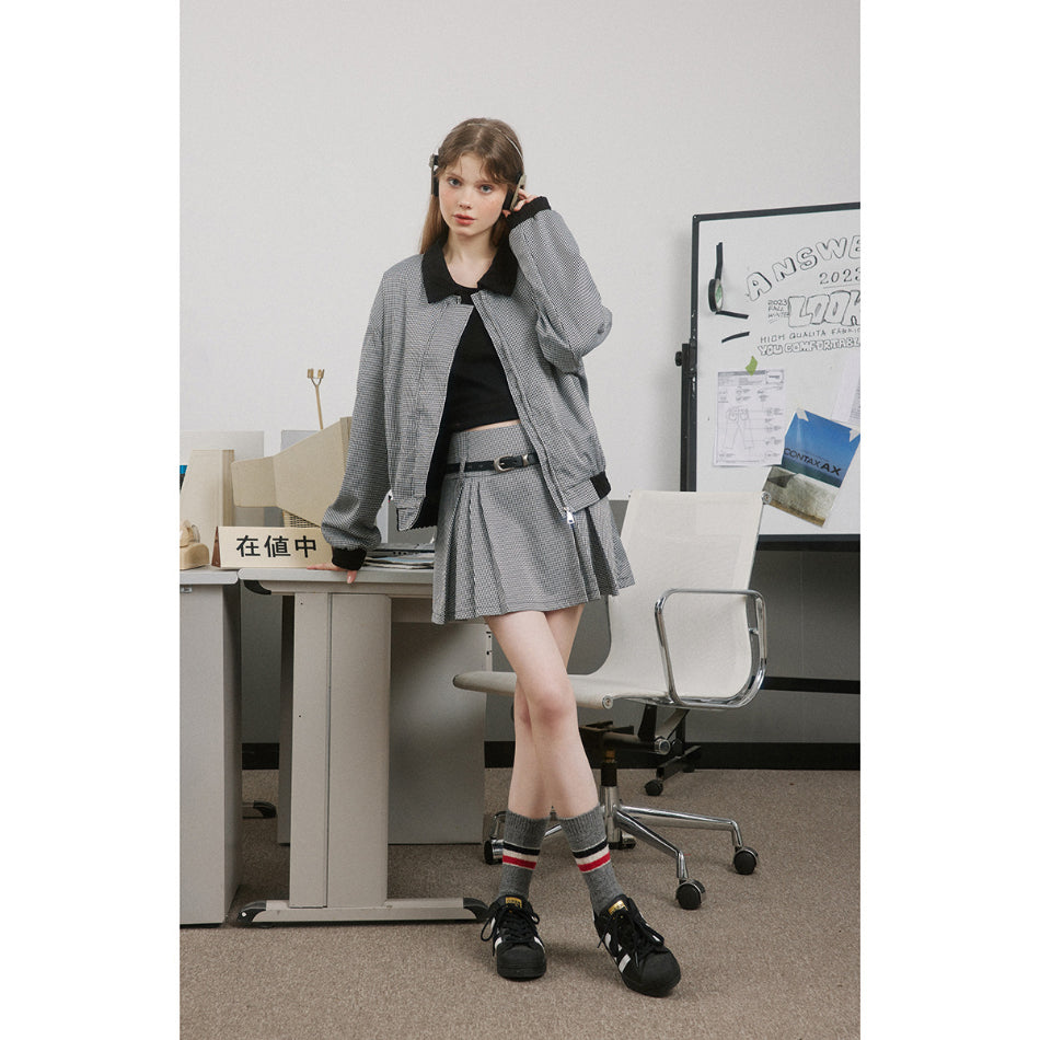 Unisex Jacket Vintage Jacket Women's Loose Houndstooth Jacket