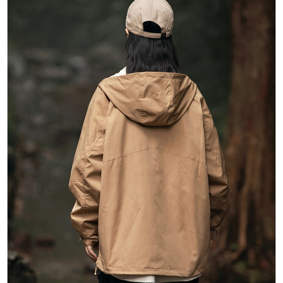 Unisex Jacket Autumn Hooded Coat for Men and Women Shell Jacket Loose Jacket