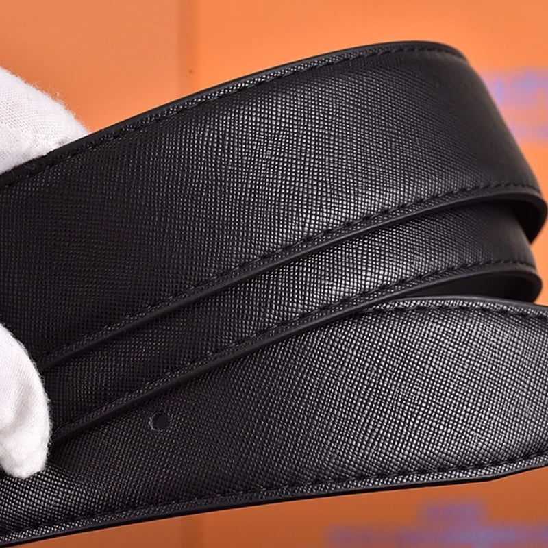 Amiri Belt Black linen leather texture