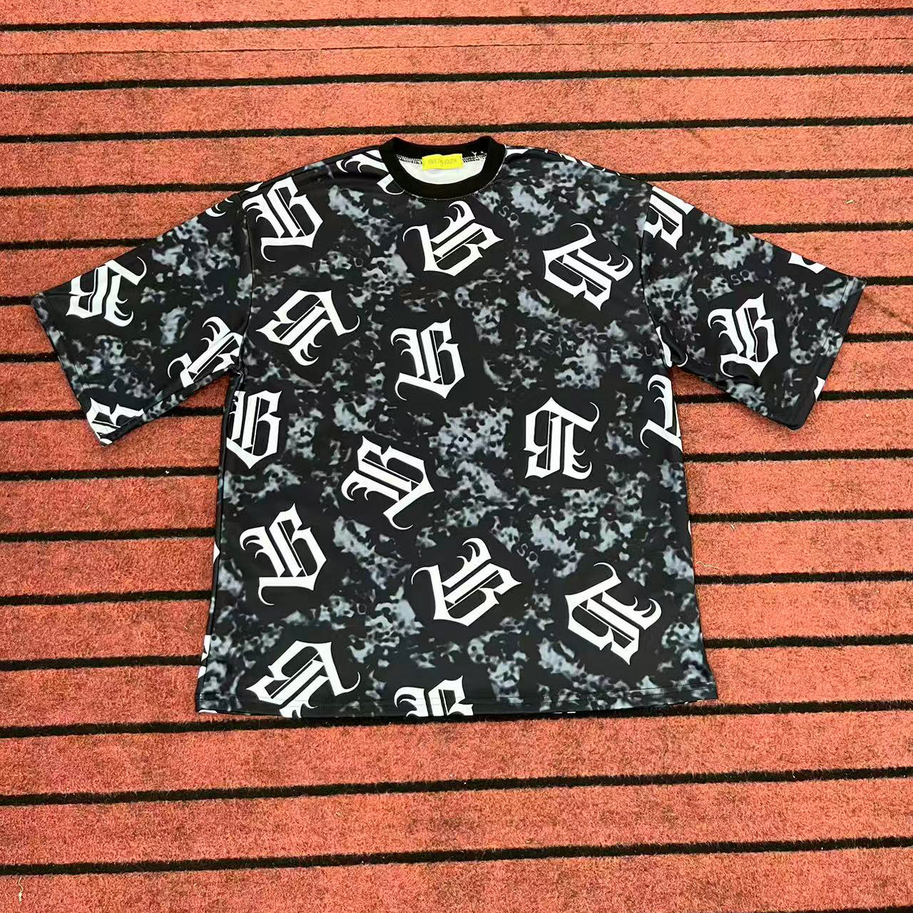 Street T Shirts Washed Old Oversize Hip Hop Skateboard Anime Print Short Sleeve