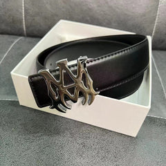 Amiri Belt Men's Belt Business Smooth Buckle Plain Weave