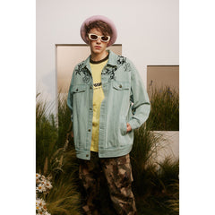 Unisex Jacket Vintage Denim Jacket Baggy Coat