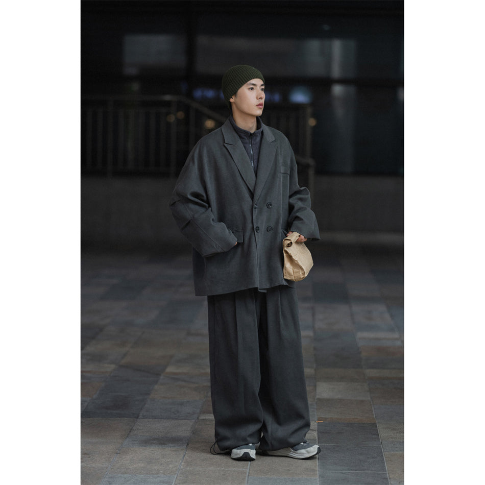 Unisex Jacket Vintage Leisure Suit Corduroy Workwear Jacket Men's Loose Spring and Autumn Coat