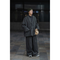 Unisex Jacket Vintage Leisure Suit Corduroy Workwear Jacket Men's Loose Spring and Autumn Coat