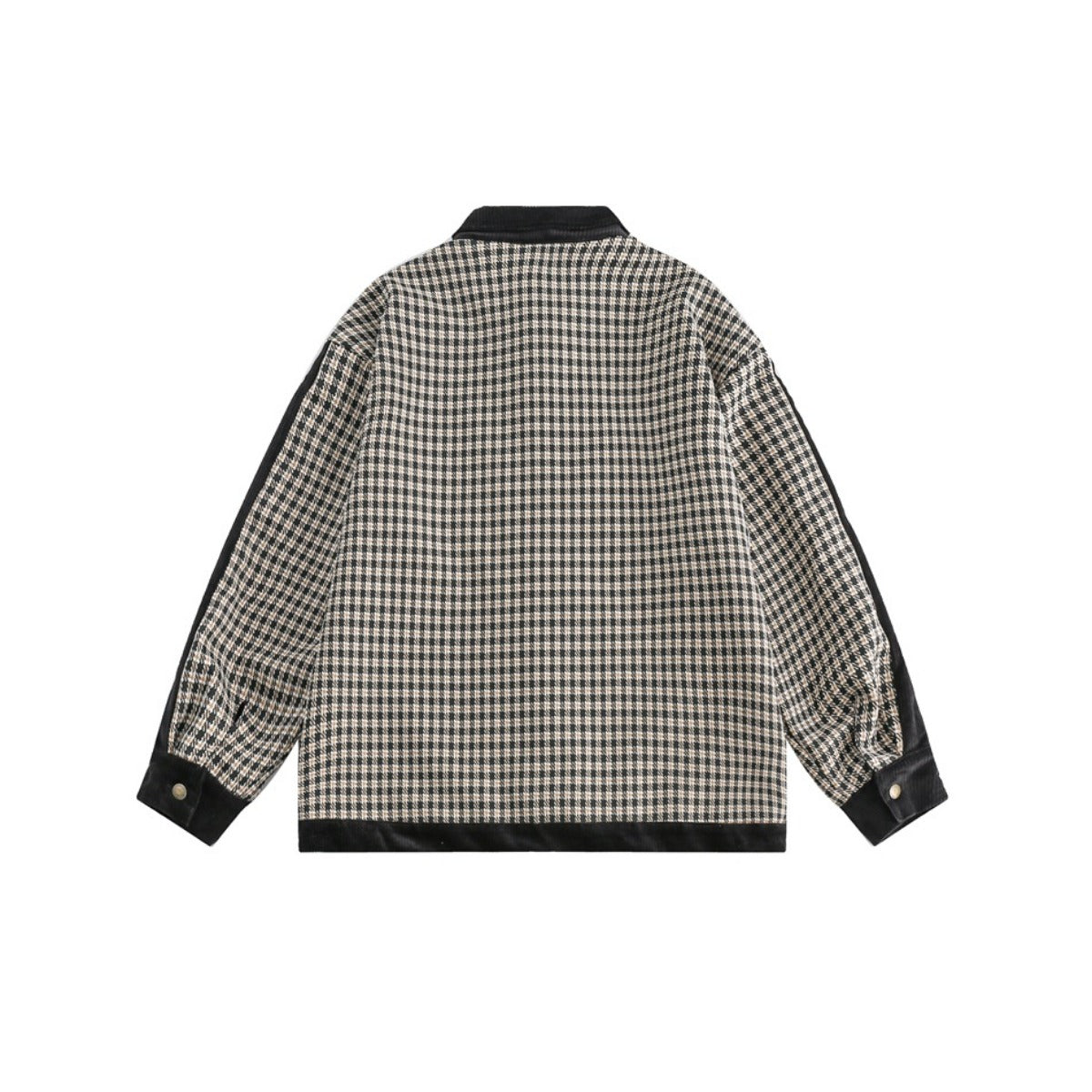 Unisex Jacket Houndstooth Jacket Men and Women Couple Loose Lapels Plaid Jacket