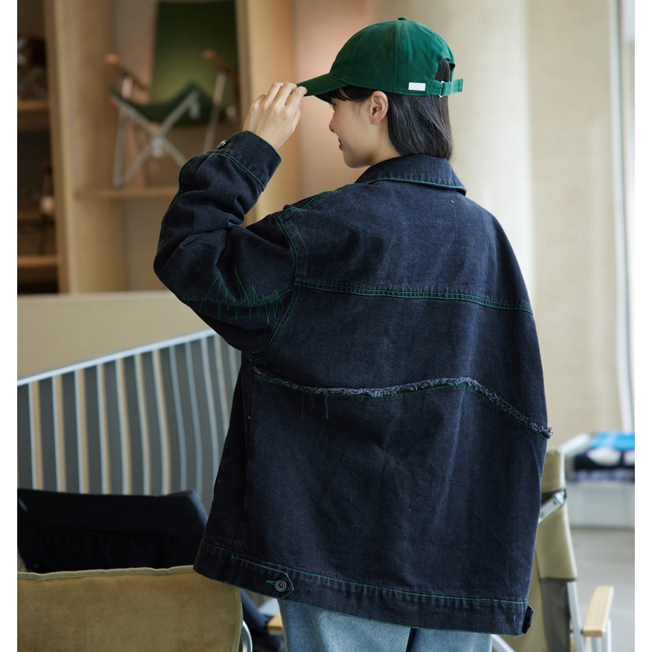 Unisex Jacket Vintage Denim Jacket Loose Denim Jacket