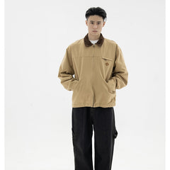 Unisex Jacket Retro Washed Detroit Jacket Men Loose Overalls