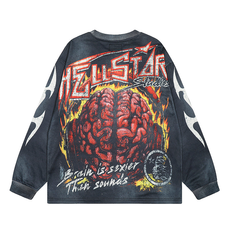 Hellstar Long Sleeve Shirts Hip-hop loose oversize