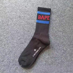 Bape Socks Men's and Women's Sports Socks with Towel Bottom