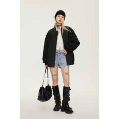 Unisex Jacket Autumn Flight Suit Baseball Uniform Retro Stand Collar Loose
