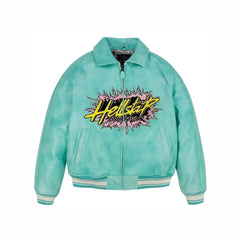 Hellstar Jacket Avirex X Hellstar Leather Jacket Loose Hip Hop